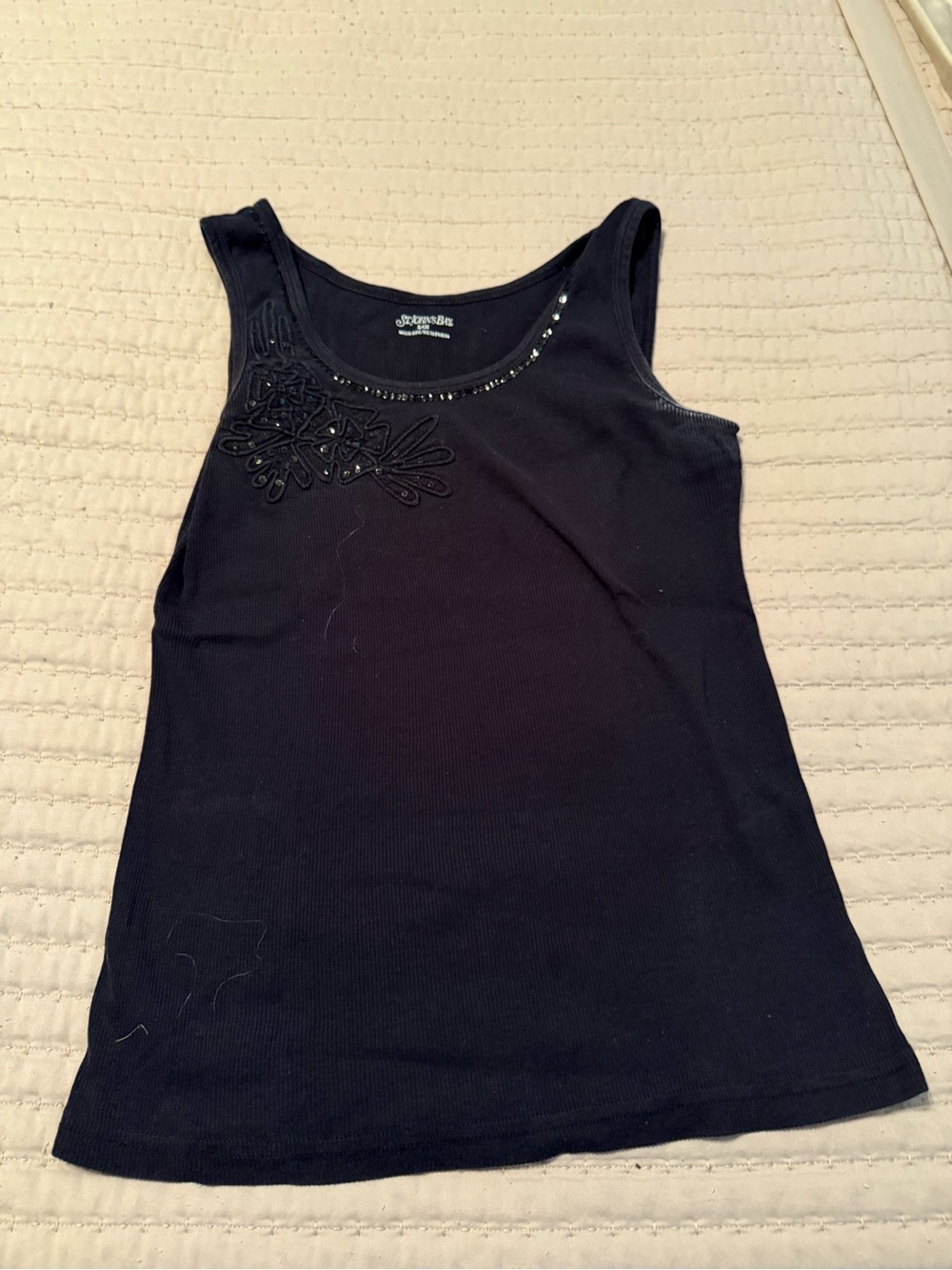St. John's Bay Black Embellished Tank Top